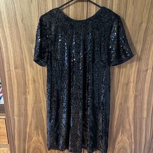 Nine West Black Sequin Mini Dress